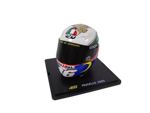 OPO 10 - Valentino Rossi Moto GP MUGELLO Helm im Maßstab 1:5, Saison 2005, kompatibel mit Yamaha YZR-M1 – CR037 von OPO 10