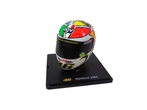 OPO 10 - Valentino Rossi Moto GP MUGELLO Helm im Maßstab 1:5, Saison 2006, kompatibel mit Yamaha YZR-M1 – CR005 von OPO 10