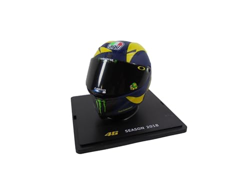 OPO 10 - Valentino Rossi Moto GP Saison 2018 Helm im Maßstab 1:5, kompatibel mit Yamaha YZR-M1 – CR001 von OPO 10