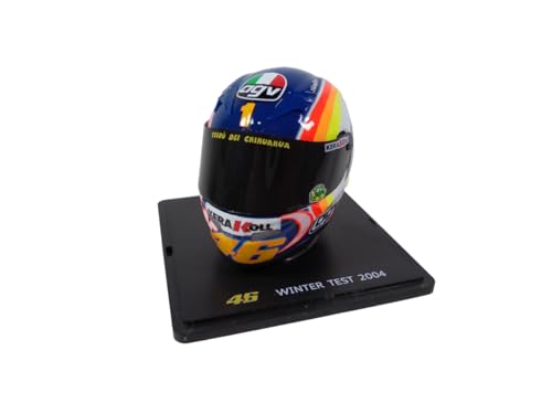 OPO 10 - Valentino Rossi Moto GP Winter Test Helm im Maßstab 1:5, Saison 2004, kompatibel mit Yamaha YZR-M1 – CR034 von OPO 10