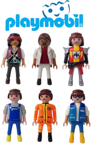 - Set mit 6 PLAYMOBIL-Figuren, kompatibel mit Pirat, Ritter, Rettungshilfe, Gärtner, Spielzeug, Figur, PL1 von OPO 10