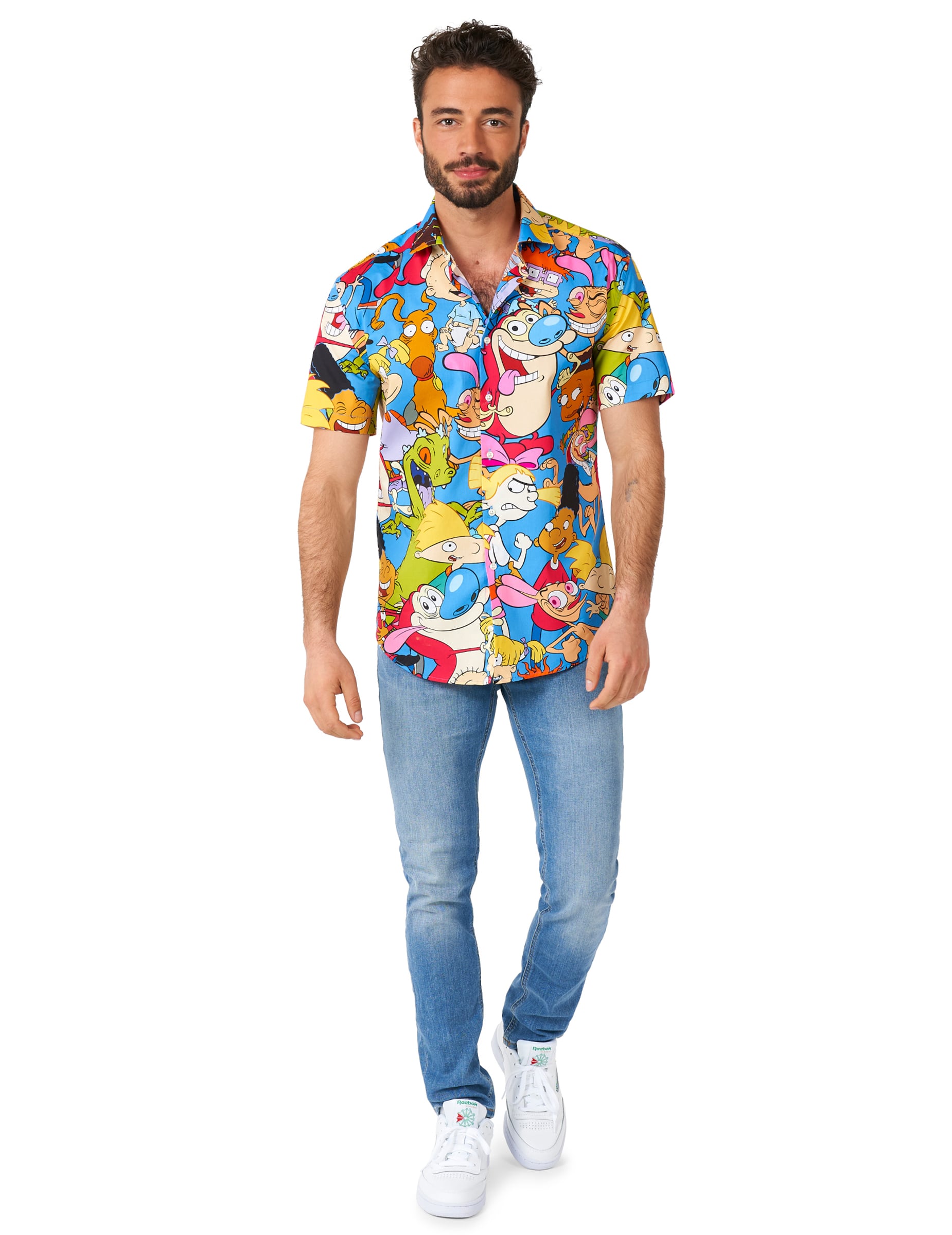 Nickelodeon Herrenhemd für Erwachsene 90er Jahre bunt Nickelodeon Herrenhemd für Erwachsene 90er Jahre bunt von OPPO MERCHANDISE GROUP