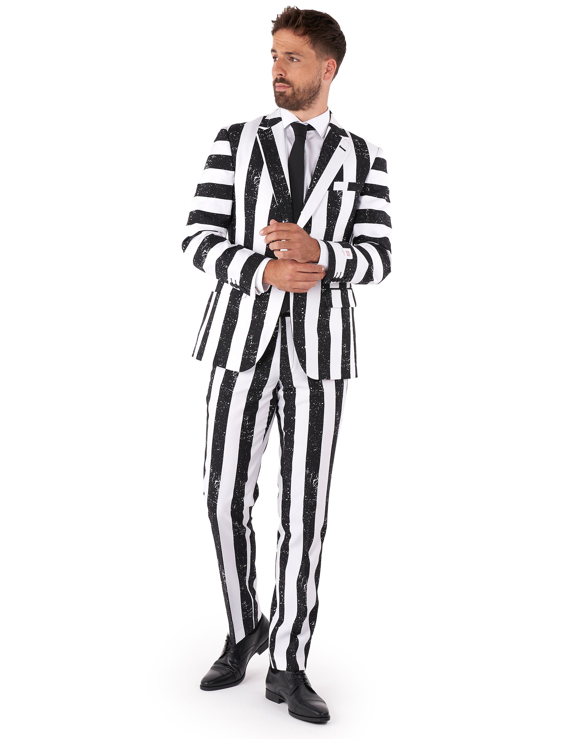 Beetlejuice Kostüm Herren Opposuits schwarz weiß von OPPO MERCHANDISE GROUP