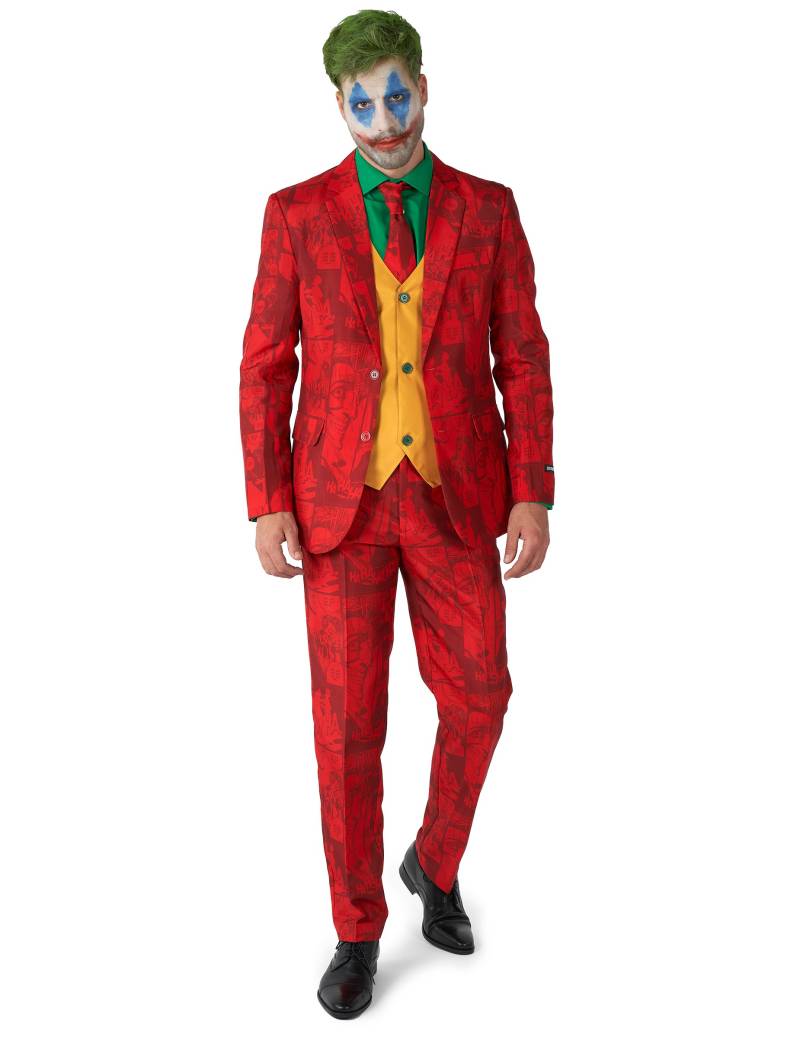 Elegantes Joker-Kostüm von Suitmeister für Erwachsene rot-grün-gelb von OPPO MERCHANDISE GROUP