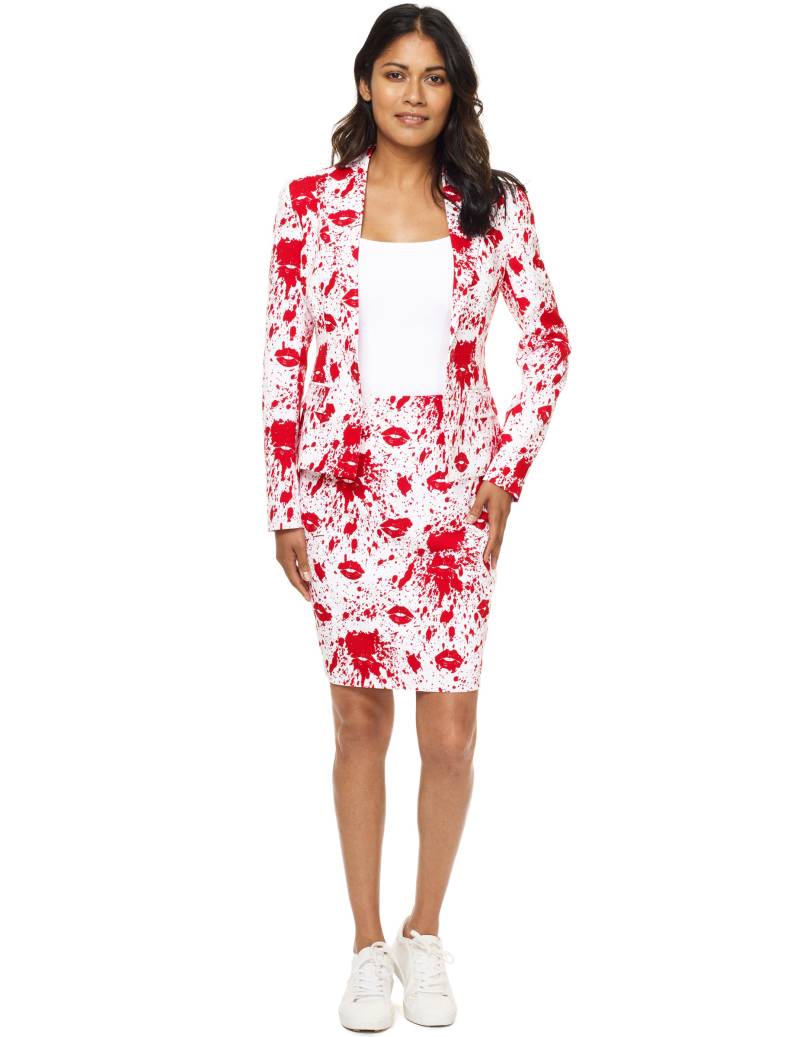 Halloween-Anzug Opposuits-Damenanzug Blutige Küsse weiss-rot von OPPO MERCHANDISE GROUP