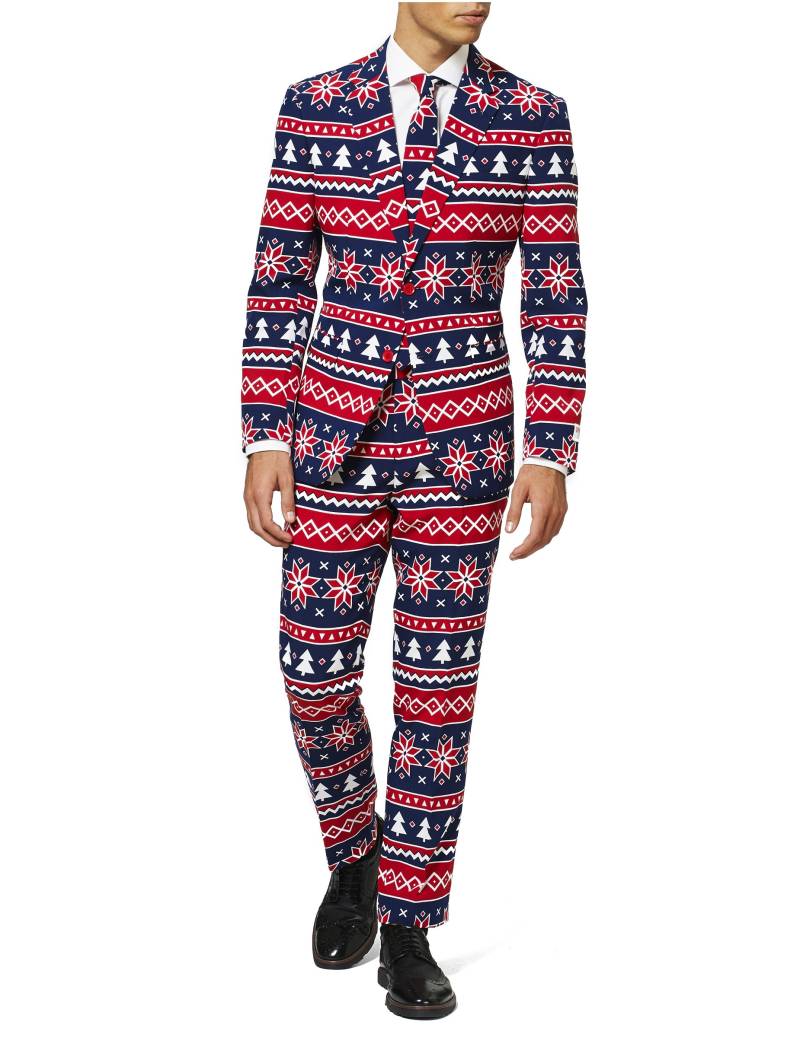 Mr. Nordic Weihnachtsanzug für Herren von Opposutis blau-rot-weiss von OPPO MERCHANDISE GROUP