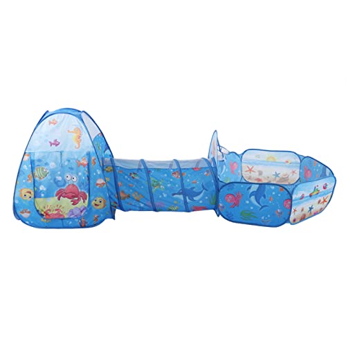 Kinderspielzelt, Spielzelt, Kinderzelt mit Krabbeltunnel, Bällebad, 3-in-1-Polyester-Kinderspielzelt-Set, Atmungsaktives Mesh-Design für Mädchen, Jungen, Babys und Kleinkinder von OPPWONG