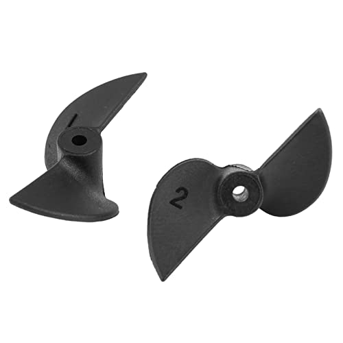 OPPWONG RC-Bootspropeller, Schwarzer Rotierender Propeller, 2-Blatt-Propeller, Einfache Installation, 1 Paar Kunststoff für 2-mm-Welle von OPPWONG