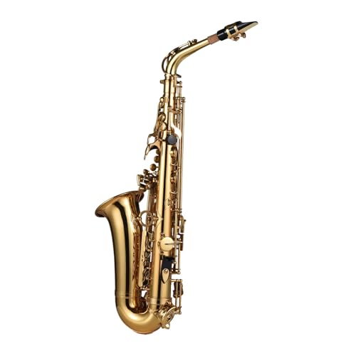 OPPWONG Saxophon, Tenorsaxophon, Altsaxophon mit Tragetasche, Handschuhen, Umhängeband, Bürste, Dämpfer, Es, 802 Tasten für Einzelaufführung, Ensemble, Party oder Bühne (Gold) von OPPWONG