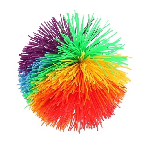 OPPWONG Spike-Ball, Weiche Silikon-Regenbogen-Pom-Hüpf-Stressbälle, Stressbälle, Sensorische Ball-Fadenbälle, Sensorische Fidget-Fadenbälle für Klassenzimmerpreise für von OPPWONG