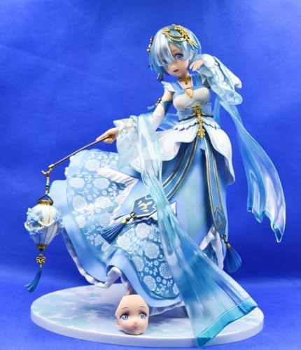 2024 Neue exquisite 26 cm japanische Anime-Actionfigur für Mädchen, limitierte Auflage, Re:Life In A Different World From Null, Rem-Laterne, wechselbares Gesicht, hübsches Modell, Spielzeug, von OPQRSTUVW