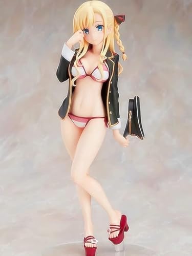 Handgefertigtes abnehmbares Gentleman-Spielzeug für Erwachsene, Anime-Figuren, High School Flotte Wilhelmina Braunschweig Ingenol Friedeburg Stehender Badeanzug PVC Actionfiguren Desktop Statue von OPQRSTUVW