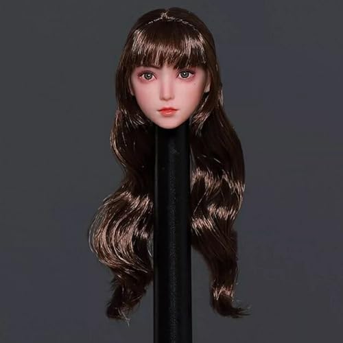 OPQRSTUVW 1/6 Scale Female Figure Head Sculpt, Charming Girl Doll Head For 12 Inch Action Figure TBLeague JIAOUDOLL (Long Hair) von OPQRSTUVW