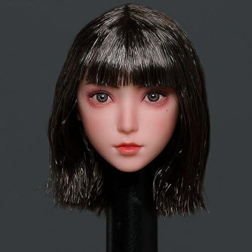 OPQRSTUVW 1/6 Scale Female Figure Head Sculpt, Charming Girl Doll Head For 12 Inch Action Figure TBLeague JIAOUDOLL (Long Hair) von OPQRSTUVW