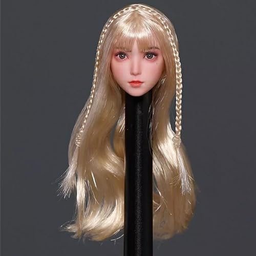 OPQRSTUVW 1/6 Scale Female Figure Head Sculpt, Charming Girl Doll Head For 12 Inch Action Figure TBLeague JIAOUDOLL (Long Hair) von OPQRSTUVW