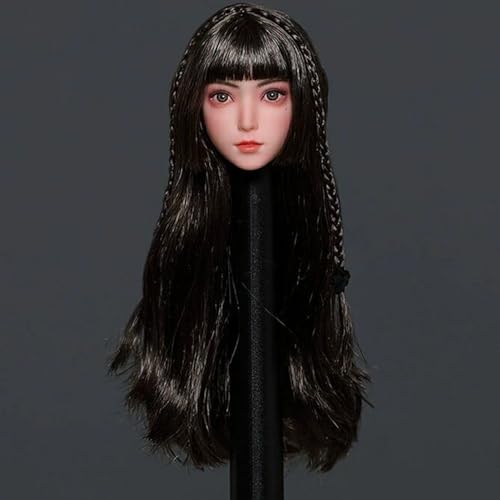 OPQRSTUVW 1/6 Scale Female Figure Head Sculpt, Charming Girl Doll Head For 12 Inch Action Figure TBLeague JIAOUDOLL (Long Hair) von OPQRSTUVW