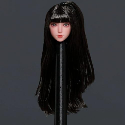 OPQRSTUVW 1/6 Scale Female Figure Head Sculpt, Charming Girl Doll Head For 12 Inch Action Figure TBLeague JIAOUDOLL (Long Hair) von OPQRSTUVW