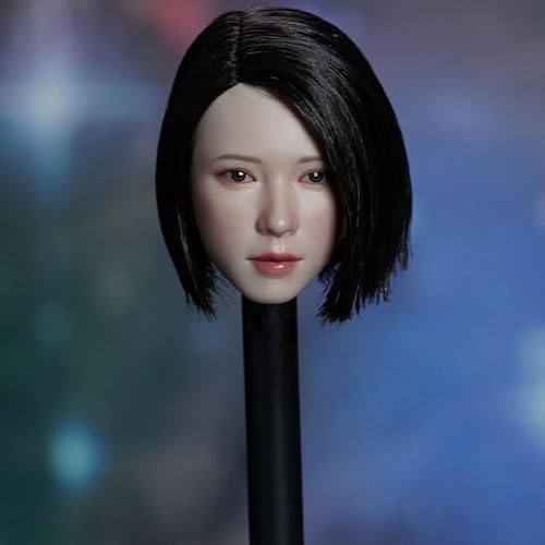 OPQRSTUVW 1/6 Scale Female Figure Head Sculpt, Charming Girl Doll Head For 12 Inch Action Figure TBLeague JIAOUDOLL (Short Hair) von OPQRSTUVW