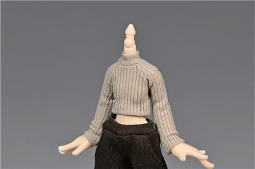 OPQRSTUVW 1:12 Maßstab männlich/weiblich, Soldaten-Modellfigur, Puppenkleidung, Rollkragen, Langarm-Shirts für 15,2 cm bewegliche Puppe, Actionfigur-Zubehör (weiß) von OPQRSTUVW