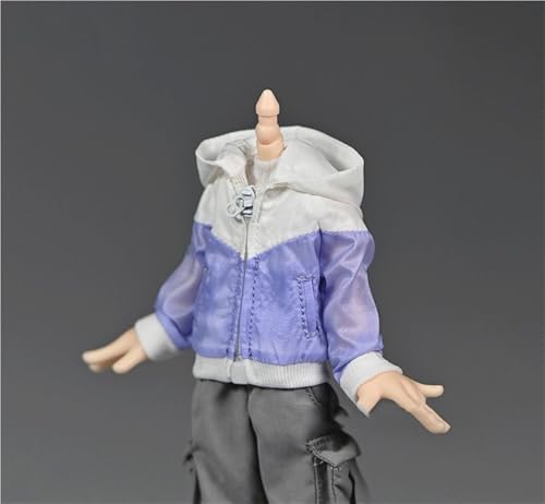 OPQRSTUVW 1:12 Maßstab männlich/weiblicher Soldat Modell Figur Puppe Kleidung Outdoor Kapuze Windbreaker Jacke für 15,2 cm bewegliche Puppe Actionfigur Zubehör (grün) von OPQRSTUVW