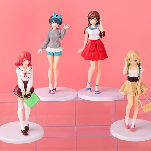 OPQRSTUVW 18 cm, 4 Stück, Rent A Girlfriend Actionfiguren, PVC-Material, Spielzeugstatue, geeignet für Geschenke von OPQRSTUVW