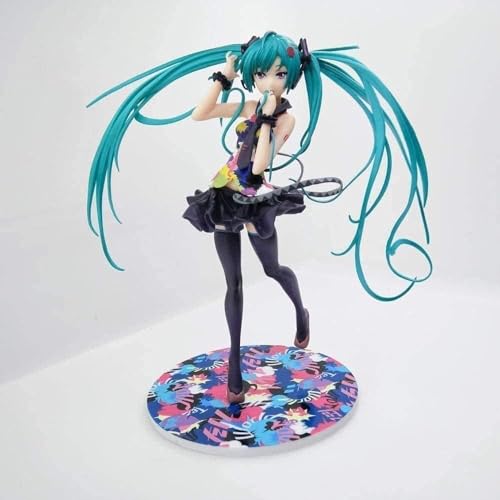 OPQRSTUVW 21 cm Anime PVC Figuren Teilen Sie Ihre Welt Miku Niedliches Mädchen Blau Doppel Pferdeschwanz Mädchen Charakter Desktop Dekoration Modell PVC Charakter Statue Künstliches Modell von OPQRSTUVW