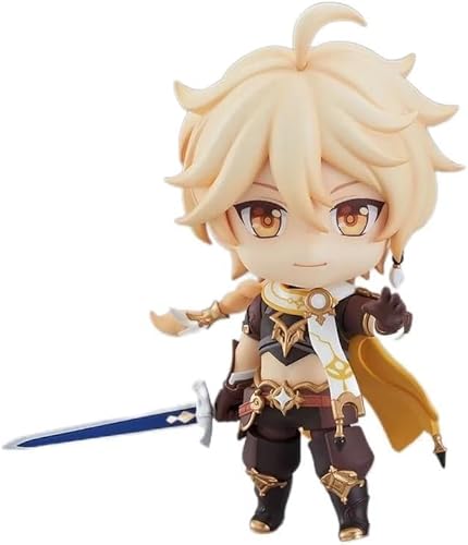 OPQRSTUVW Aether, Lumine Q Version Actionfigur Statue Modell Cake Topper, PVC Anime Spiel Charakter Sammlung Figur Dekor Handwerk Geschenk 9,9 cm (Lumine) von OPQRSTUVW