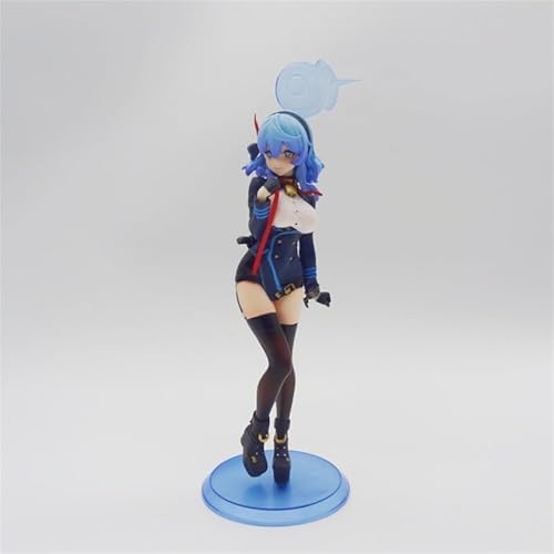 OPQRSTUVW Anime Actionfiguren Modell Statue - Blaues langes Haar, trägt ein blaues Haar-Accessoire auf dem Kopf, trägt eine dunkelblaue Uniform, schwarze Strümpfe und High Heels, Ornament Geschenk - H von OPQRSTUVW