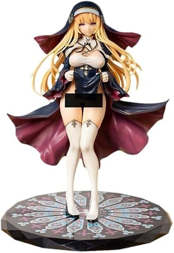 OPQRSTUVW Anime Actionfiguren Modell Statue Goldenes langes Haar mit dunkler Kapuze weißes Oberteil Drapiert in dunklem Gewand Deko Ornament H (700-25) von OPQRSTUVW