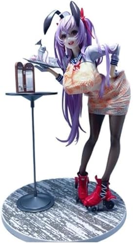 OPQRSTUVW Anime Actionfiguren Modell Statue - Lila Langhaar Tragen gemusterten kurzen Rock, gepaart mit weißem Top Dekoration Ornament, Gewicht 770, Höhe 20-H von OPQRSTUVW