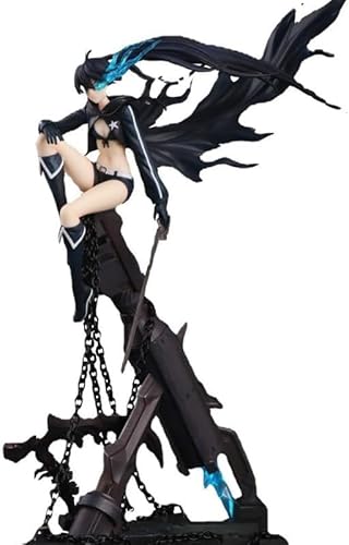 OPQRSTUVW Anime Actionfiguren Modell Statue - Schwarzes langes Haar, blau leuchtende Augen, Death Master 1/8 Figur, sitzend auf einer Kanone mit einer Klinge in der Hand, mit einem leuchtenden Sockel, von OPQRSTUVW