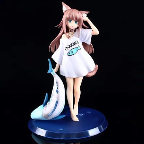 OPQRSTUVW Anime-Girl-Figur, 23 cm, limitierte Auflage, japanischer Anime, goldener Kopf, Meine Katze ist ein Kawaii-Mädchen, schöne Anime-Figur, Actionfigur, Modell, Spielzeug, PVC, von OPQRSTUVW