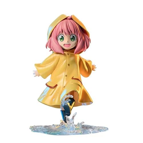 OPQRSTUVW Anya Forger Figur PVC Statue Anime Figuren Regenmantel Anya Figur Modell Desktop Collection Ornament Geschenk 11,9 cm von OPQRSTUVW