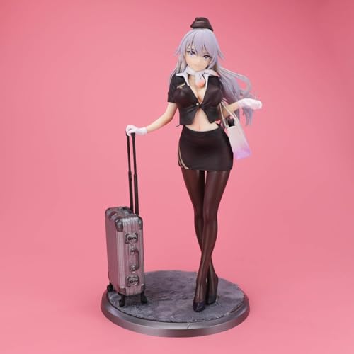 OPQRSTUVW Awahara Shiori Stewardess Ver. 1/7 Actionfigur/Anime-Figur/bemaltes Charaktermodell/Spielzeugmodell/PVC/Anime-Sammelartikel, 24 cm von OPQRSTUVW