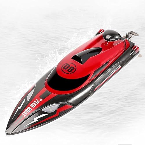 OPQRSTUVW Barco RC, Barco de Juguete lancha rápida con Control Remoto de Alta Velocidad 2,4G con una Velocidad de 25 km, Barco con Control Remoto de Agua para niños, con batería. von OPQRSTUVW