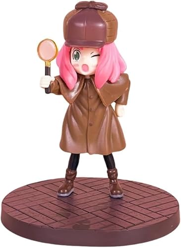 OPQRSTUVW Costume Play Anya Forger Character Action Figure PVC Statue Model Collection Ornament Decoration Anime Gift 5.5 (Detective Anya) von OPQRSTUVW