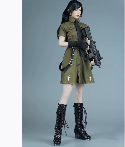 OPQRSTUVW Damenbekleidung im Maßstab 1/6, weibliches Kleid, Socken, langärmelig, Overall, Kostüm, Outfit, Kleidung für 30,5 cm Soldaten, Actionfigur-Körper, Grün von OPQRSTUVW