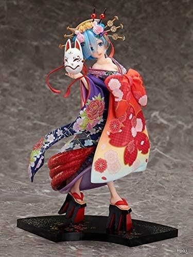 OPQRSTUVW Exquisite 25 cm exquisite abnehmbare PVC-Action-Figuren für Mädchen, Anime-Re Life In A Different World From Zero REM, Oiran, Kimono, schönes Mädchen, Anime-Spielzeug-Kollektion, von OPQRSTUVW