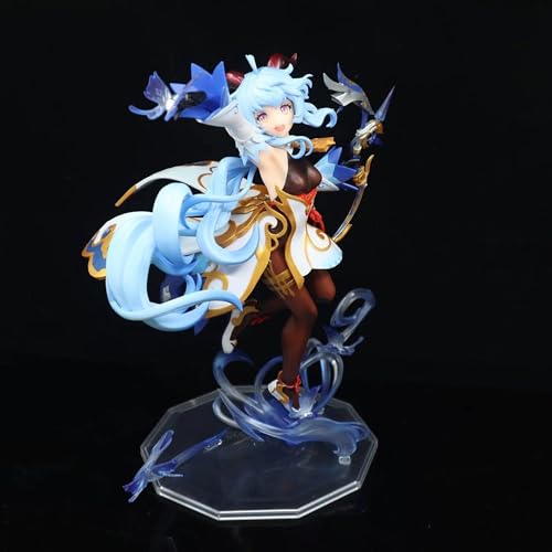 OPQRSTUVW Exquisite 29 cm Anime Pretty Girl Gan Liao Actionfigur Gan Yu Plenilune Staring Figure Keqing/Paimon/Klee Statue PVC Collection Decorative Model Doll Toys Ornament Statue Gift Box von OPQRSTUVW