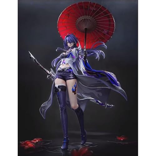 OPQRSTUVW Honkai: Star Rail Acheron-Figur, PVC-Statue, Anime-Figuren, Actionfigur, Modellsammlung, Puppe, Dekoration, Spielzeug, Geschenk, 38 cm (lila) von OPQRSTUVW