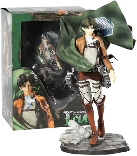 OPQRSTUVW Levi Ackerman, Doppelschwerter Eren Actionfigur Modell Anime Figuren Charakter Figur PVC Statue Sammlung Dekor Spielzeug Geschenk 10.2 (Dual Blades Eren) von OPQRSTUVW