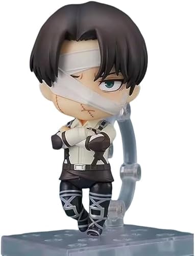 OPQRSTUVW Levi Eren Erwin Hanji Actionfigur Q-Version, abnehmbarer Kopf wechseln, Anime-Figuren, Charakterfigur, PVC-Statue, Sammlung, Spielzeug, Geschenk, 3,9 (Hange Zoe1123) von OPQRSTUVW