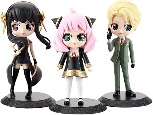 OPQRSTUVW Loid Anya Yor Figuren-Set Big Eyes Cartoon PVC Anya Statue Anime Figuren Modell Desktop Collection Dekoration Geschenk 14 cm von OPQRSTUVW