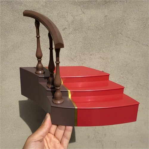 OPQRSTUVW Miniatur-Treppe, Raumdekoration, Möbel, Treppenhaus, Handlauf, Modellzubehör für 30,5 cm nahtlose Actionfigur von OPQRSTUVW