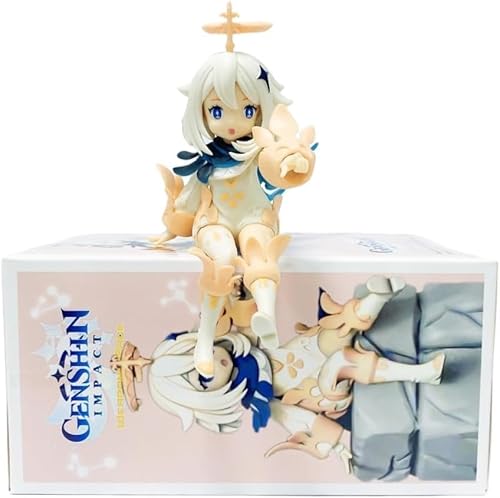 OPQRSTUVW Paimon Sitzende PVC Anime Figur Cartoon Spiel Charakter Modell Statue Actionfigur Sammlerstück Dekoration Handwerk Geschenk Modelle Statue 13 cm (stehend) von OPQRSTUVW