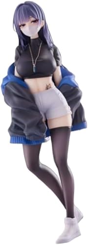 OPQRSTUVW Personaje de Anime Adornos de decoración de PVC Chica con máscara - Yuna Figura Colección Modelo Adornos de decoración 22 cm / 8,7 Pulgadas von OPQRSTUVW