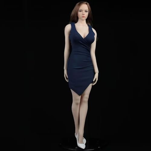 OPQRSTUVW Puppenkleidung im Maßstab 1/6, enges Kleid und Schuhe mit hohen Absätzen, Outfit für 30,5 cm große weibliche Actionfigur, Body Phicen/TBLeague (blau) von OPQRSTUVW