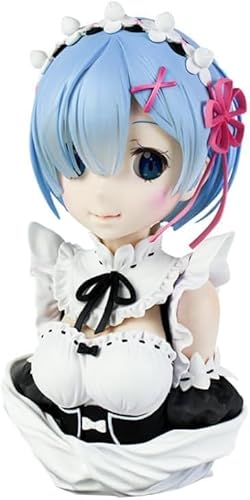 OPQRSTUVW REM Anime Actionfigur Statue Cartoon Spielzeug Sammlerstück Dekoration, Katzenohr Rem Ram Büste Ornament Charakter PVC Figur Modell Geschenk 8.7 (C) von OPQRSTUVW