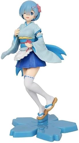 OPQRSTUVW Rem Ram Lauffigur, Statue, 22 cm, PVC-Charakter, Cosplay, Actionfigur, Modell, Sammlerstück, Anime-Fans, Geschenk (Rosa) von OPQRSTUVW