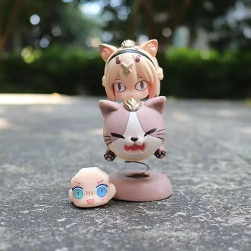 OPQRSTUVW Reverist Calico Pardofelis Happy Shake Statue Figuren Sammelmodell Anime Cartoon Ornamente 9 cm von OPQRSTUVW